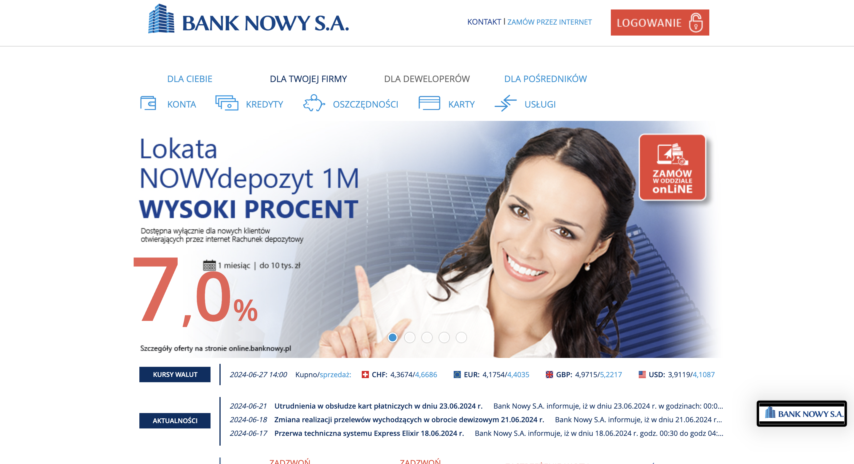 Bank Nowy doświadczenia i dyskusja