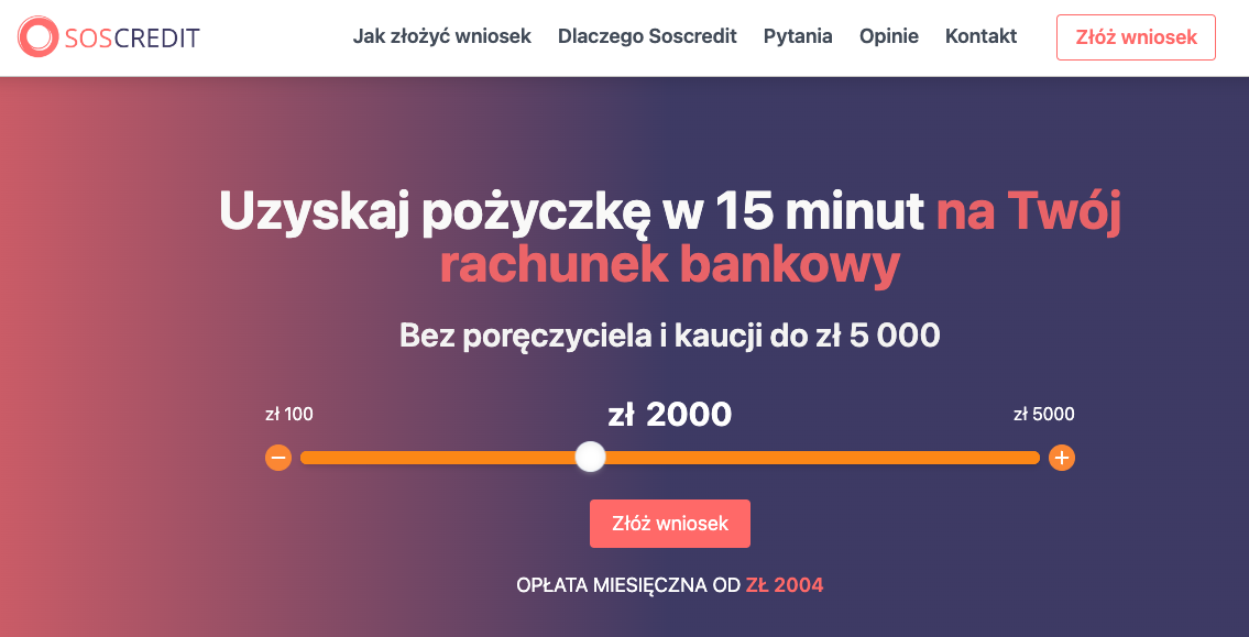 Soscredit.pl — Szybkie pożyczki online do 5 000 zł